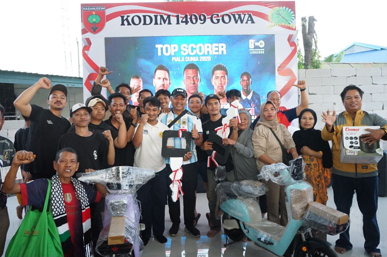 Pererat Kemanunggalan TNI-Rakyat, Kodim 1409/Gowa Gelar Nobar Final Piala Dunia 2026